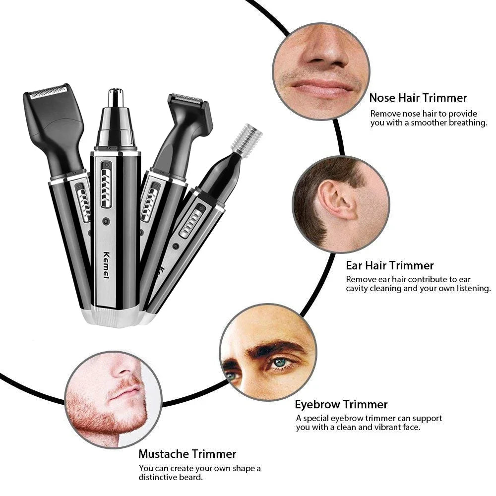Vielseitiger 4-in-1 Herren-Trimmer für präzise Pflege